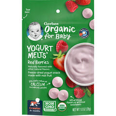 Gerber, Fondants au yaourt biologique, 8 mois et plus, Fruits rouges, 28 g