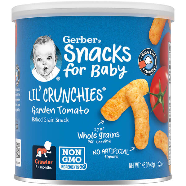 Gerber, リル・クランチー、クローラー、8ヶ月以上、ガーデントマト、1.48オンス（ 42g ）