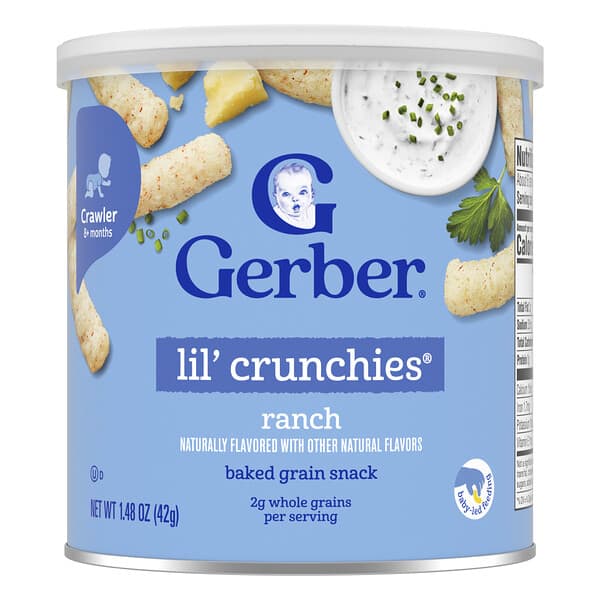 Gerber, Snacks for Baby, Lil' Crunchies, Baked Grain Snack, 8+ Months, Ranch, 1.48 oz (42 g)