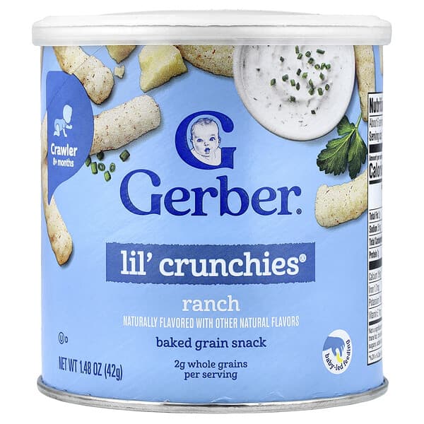 Gerber, 嬰兒零食，Lil' Crunchies®，烘焙穀物零食，8 個月以上，牧場，1.48 盎司（42 克）