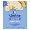Gerber, Anneaux de dentition, Biscuits de dentition doux, À partir de 7 mois, Banane et pêche, 12 sachets de 2, emballés individuellement, 4 g chacun