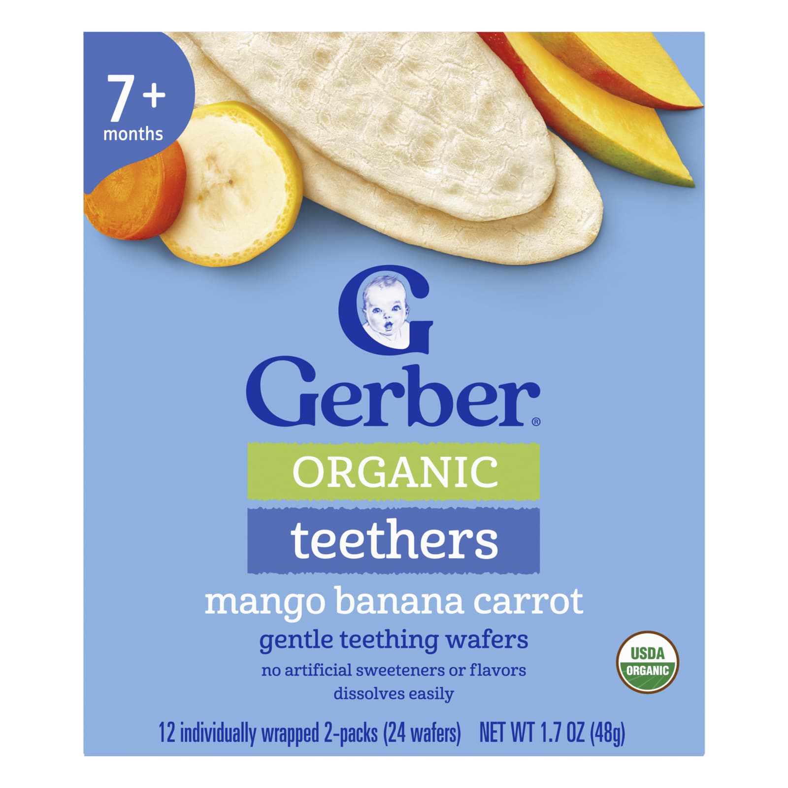 オーガニックティーザーズ、やさしい歯固めウエハース、生後7か月以上