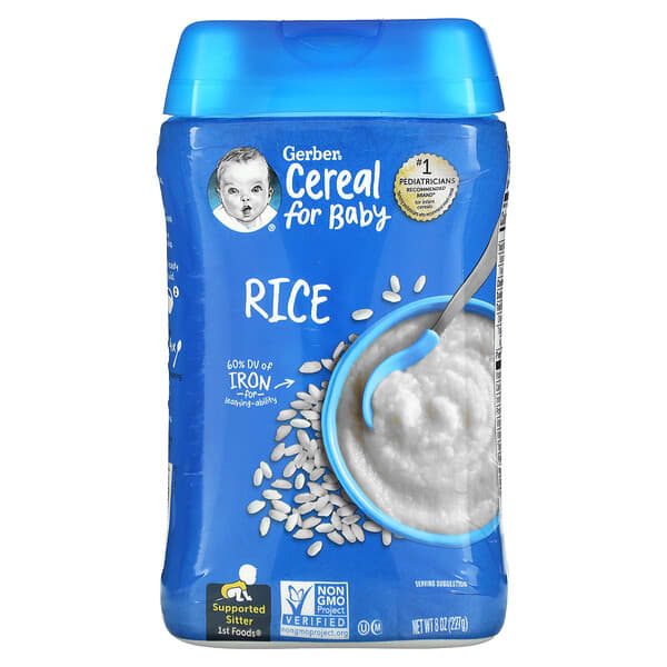 Gerber, Cereal for Baby, 1st Foods, Rice, 8 oz (227 g)