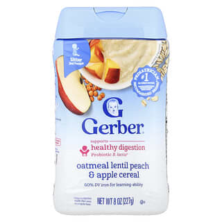 Gerber, Cereal for Baby, Power Blend, 2nd Foods, Probiotic Oatmeal Lentil, Peach & Apple, 8 oz (227 g)