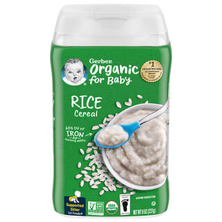 Gerber, Orgánico para bebés, Cereal de arroz, Primeros alimentos, 227 g (8 oz)