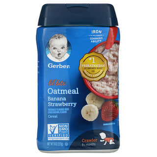 Gerber, Lil' Bits, Oatmeal Cereal, 8+ Months, Banana Strawberry, 8 oz (227 g)