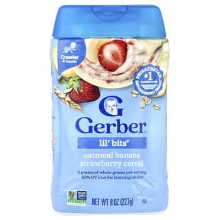 Gerber, Lil' Bits, Céréales à l'avoine, 8 mois et plus, Banane et fraise, 227 g