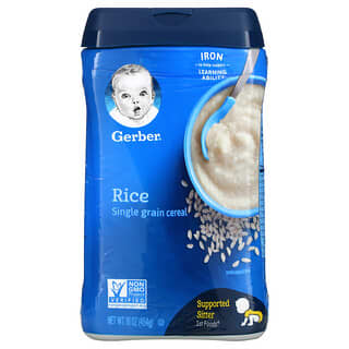 Gerber, Cereal de arroz de un solo grano, Primeros alimentos, 454 g (16 oz)