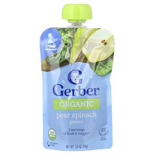 Gerber, Organic for Baby, 2nd Foods, груша й шпинат, 99 г (3,5 унції)