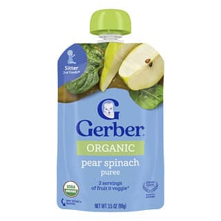 Gerber, Organik Püre, 2nd Foods®, Armut Ispanağı, 3,5 oz (99 g)