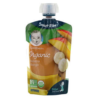 Gerber, Smart Flow, Organic, 2nd Foods, Banana, Mango, 3.5 oz (99 g)