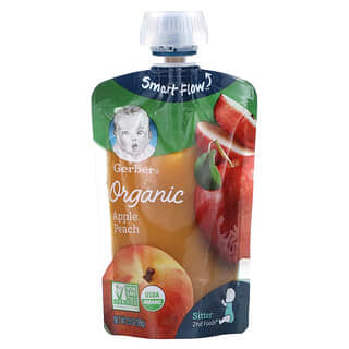 Gerber, Smart Flow, Organic, 2nd Foods, Apples Peach, 3.5 oz (99 g)