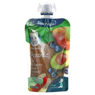 Gerber, Smart Flow, Organic, 2nd Foods, Pear, Blueberry, Apple, Avocado, 3.5 oz (99 g)