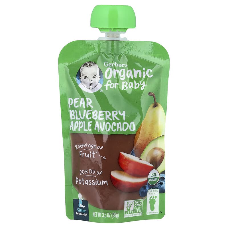 Organic for Baby, 2nd Foods®, Pear, Blueberry, Apple, Avocado, oz (99 g)