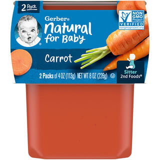 Gerber, Natural for Baby, 2nd Foods, Carrot, 2 Pack, 4 oz (113 g) Each