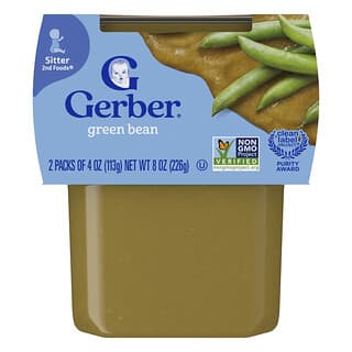 Gerber, Natural for Baby, 2nd Foods®, Green Bean, 2 Pack, 113 g (4 oz) Each