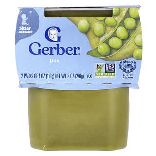 Gerber, Natural for Baby, 2nd Foods®, Natural for Baby, 2nd Foods®, Pea, 2er Pack, je 113 g (4 oz.).