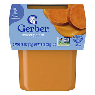 Gerber, 2nd Foods®, Sitter, batat, 2-pak po 113 g