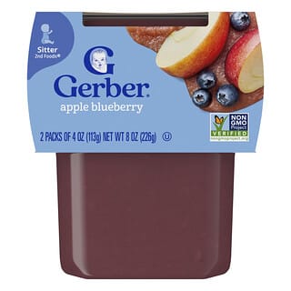 Gerber, 2nd Foods®, Sitter, Apple Blueberry, 2 Pack, 4 oz (113 g) Each