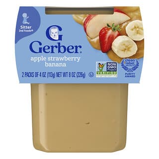 Gerber, 2nd Foods®, Sitter, Apple Strawberry Banana, 2 Pack, 4 oz (113 g) Each