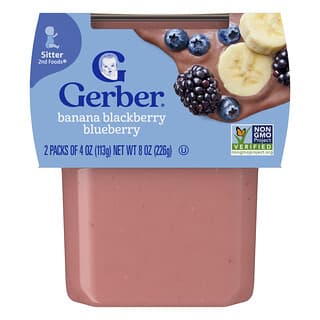 Gerber, 2nd Foods®, Sitter, Banana Blackberry Blueberry, 2 Pack, 4 oz (113 g) Each
