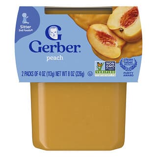 Gerber, 2nd Foods®, Sitter, Pêche, 2 sachets, 113 g pièce