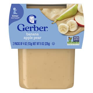 Gerber, 2nd Foods®, Sitter, Banana Apple Pear, 2 Pack, 4 oz (113 g) Each