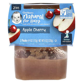 Gerber, Natural for Baby, 2nd Foods®, Apple Cherry, 2 Pack, 4 oz (113 g) Each