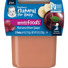 جيربر‏, عنب البرقوق والموز ، 2nd Foods ، عبوتان ، 4 أونصة (113 جم) لكل منهما