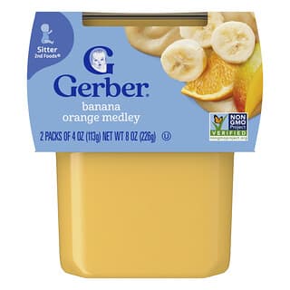 Gerber, 2nd Foods®, Sitter, Banana Orange Medley, 2 Pack, 4 oz (113 g) Each