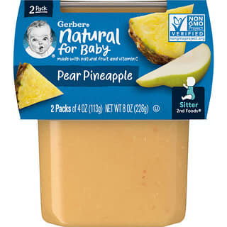 Gerber, Natural for Baby, 2nd Foods, Pear Pineapple, 2 Pack, 4 oz (113 g) Each