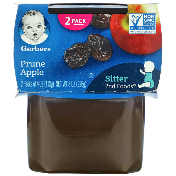 Gerber, Prune Apple, 2nd Foods, 2 Pack, 4 oz (113 g) Each