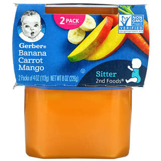Gerber, Banana Carrot Mango, 2nd Foods, 2 Pack, 4 oz (113 g) Each