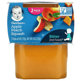 Gerber, Apple Peach Squash, 2nd Foods, 2 Pack, 4 oz (113 g) Each