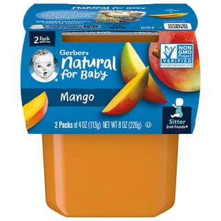 Gerber, Natural for Baby, 2nd Foods, Mango, 2 Pack, 4 oz (113 g) Each