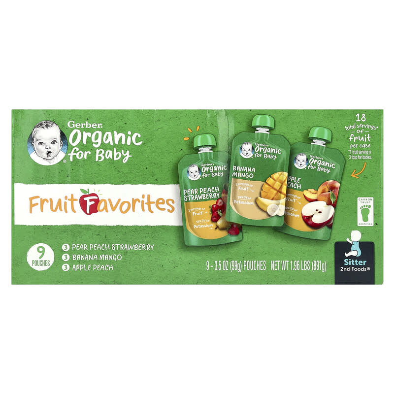 Organic for Baby, 2nd Foods®, Fruit Favorites, Pouches, oz (99 g) Each