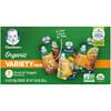 Organic Variety Pack, 2nd Foods, Mango Apple Carrot Kale, Apple Peach, Banana Mango, 9 Pouches, 3.5 oz (99 g) Each