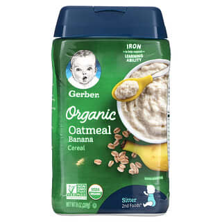 Gerber, Organic Oatmeal Cereal, 2nd Foods, Banana , 8 oz (227 g)