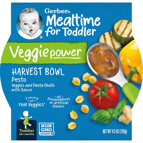 Gerber, Mealtime For Toddler, Veggie Power, Harvest  Bowl, 12+ Months, Pesto, 4.5 oz (128 g)