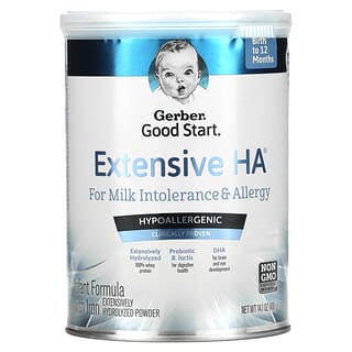 Gerber, Buen comienzo, HA extensivo, Fórmula para bebés con hierro, Desde el nacimiento hasta los 12 meses, 400 g (14,1 oz)