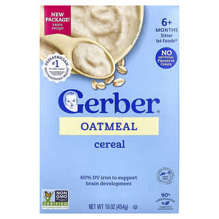 Gerber, овсяная каша, для детей от 6 месяцев, 454 г (16 унций)