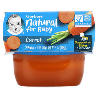 Gerber, Natural for Baby, Carrot, 1st Foods, 8-2 Packs, 2 oz (56 g) Each
