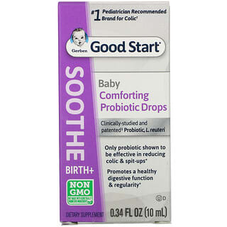 Gerber, Good Start, Soothe, Birth+, Baby Comforting Probiotic Colic Drops, 0.34 fl oz (10 ml)