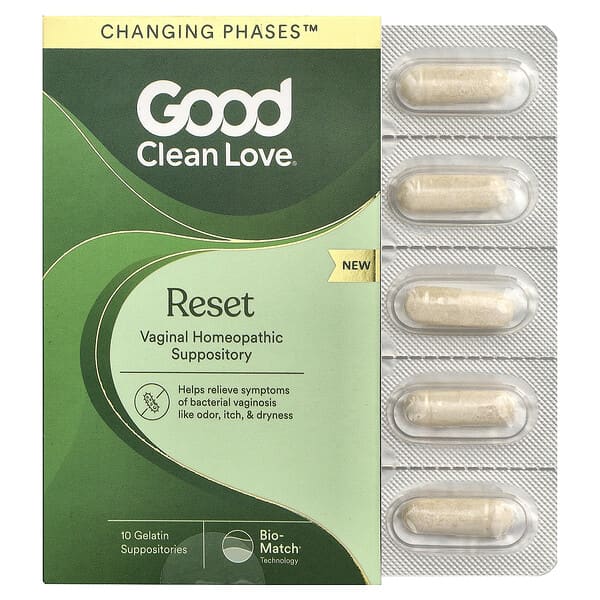 Reset, Vaginal Homeopathic Suppository, 10 Gelatin Suppositories
