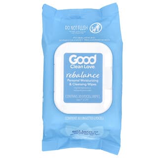 Good Clean Love, Reequilibrar, Lenços de Limpeza e Hidratação Pessoal, Sem Perfume, 30 Lenços de Liocel