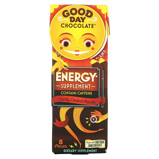 Good Day Chocolate, 에너지 보충제, 설탕 코팅 초콜릿 8개