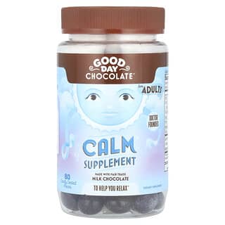 Good Day Chocolate, Calm Supplement, Para Adultos, Chocolate ao Leite, 80 Unidades Revestidas com Doce