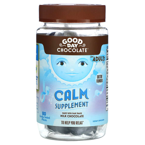 Good Day Chocolate‏, Calm Supplement, For Adults, 80 Candy Coated Pieces