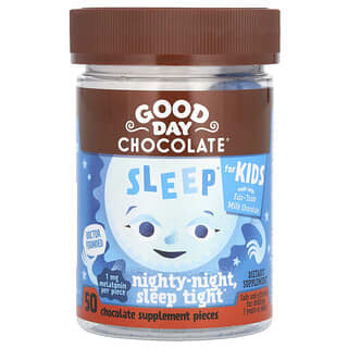 Good Day Chocolate, Sleep para niños, Nighty Night Sleep Tight, 50 piezas de suplemento de chocolate