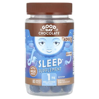Good Day Chocolate, Sleep Supplement, Adults, 80 Sugar-Coated Tablets